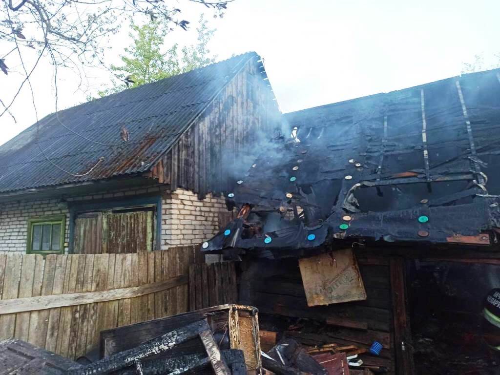 Пожар по ул. Егорова в Барановичах